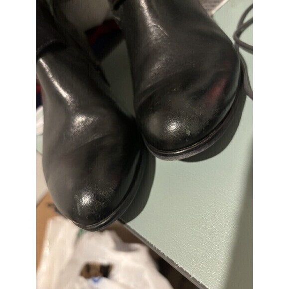 Paul Green Denver Biker Moto Boots Black Leather 8 Harness Buckles - Picture 11 of 12